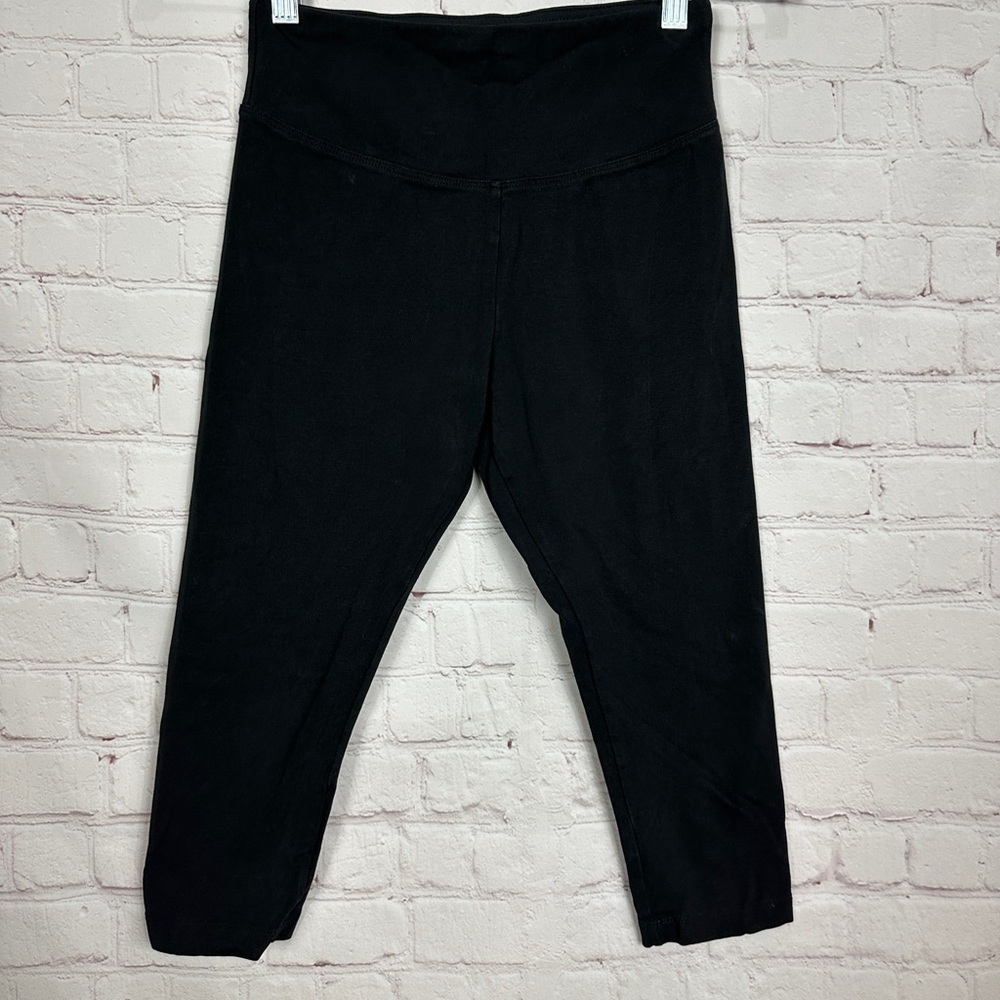 Marika women's cotton stretch black cropped‎ leggings, sz S GUC